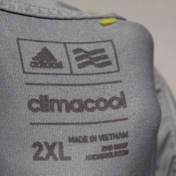 Adidas Men Gray Polo Shirt Striped Golf Casual Size 2XL - Picture 6 of 7